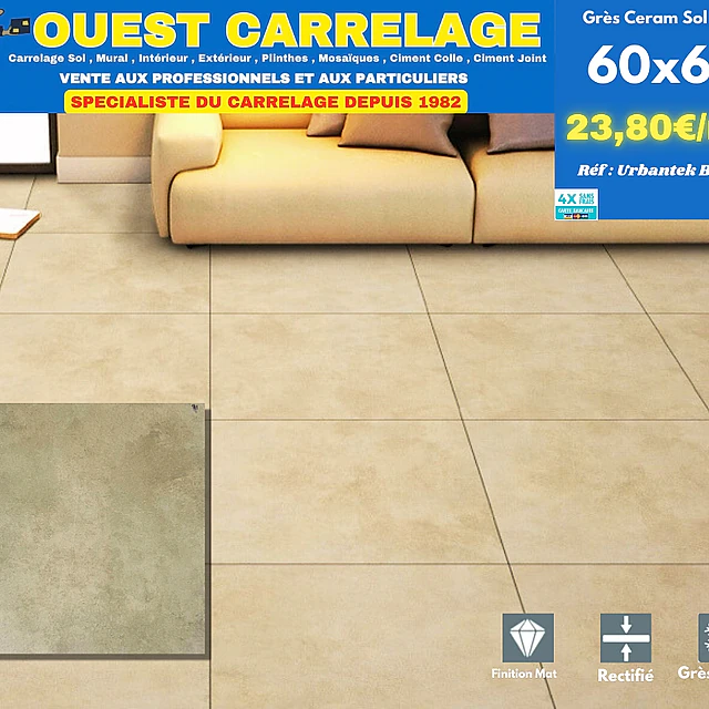 carrelage sol BETON BEIGE