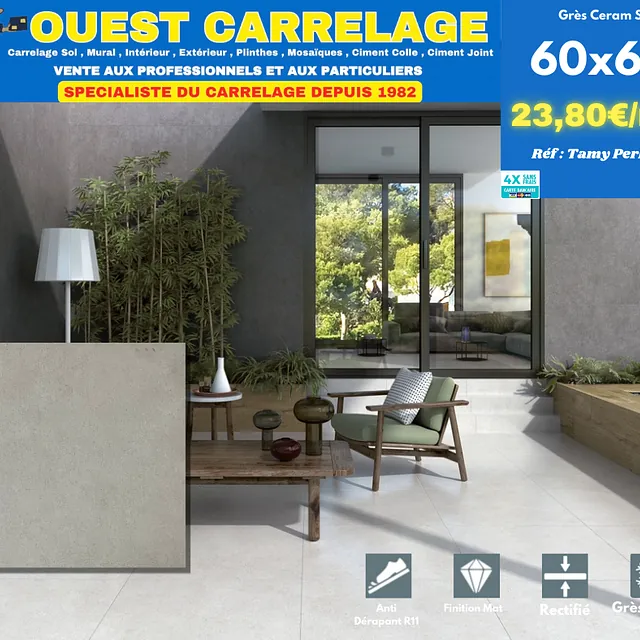 CARRELAGE SOL EXTERIEUR ANTI DERAPANT 